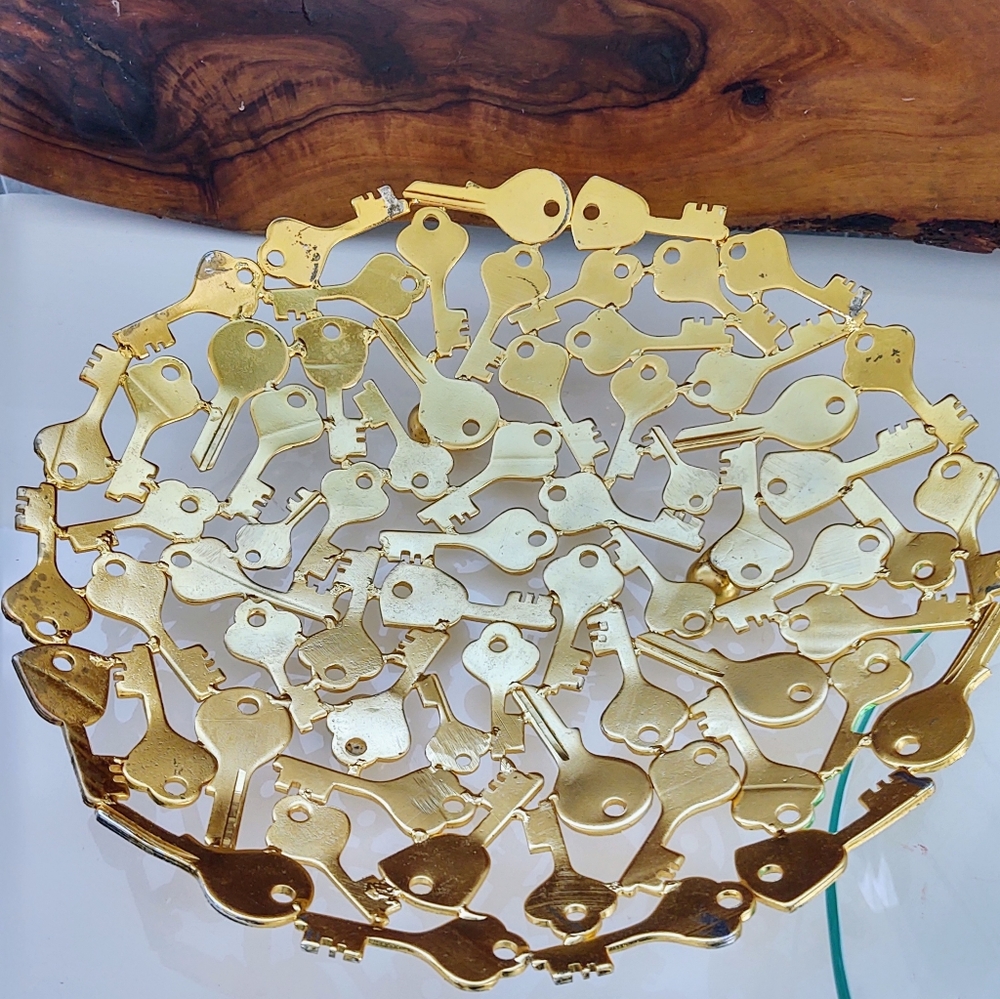 Unique VTG Bowl Platter made from keys fruit platter spa trinket jewelry tray